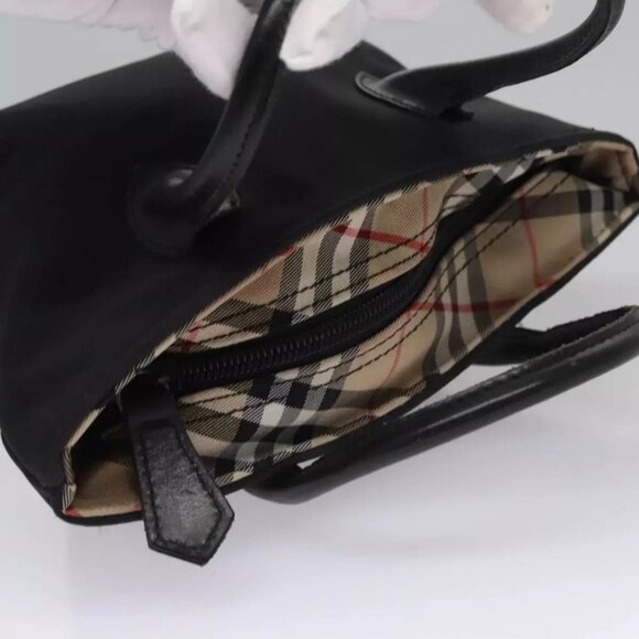 Burberrys Blue Label Mini Hand Bag Nylon Black Auth - Picture 8 of 16
